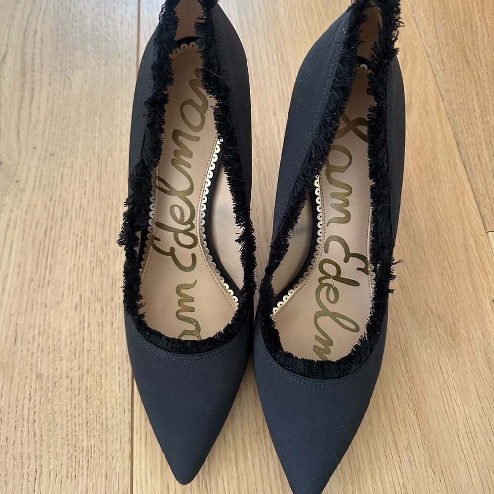 Black Satin Heels